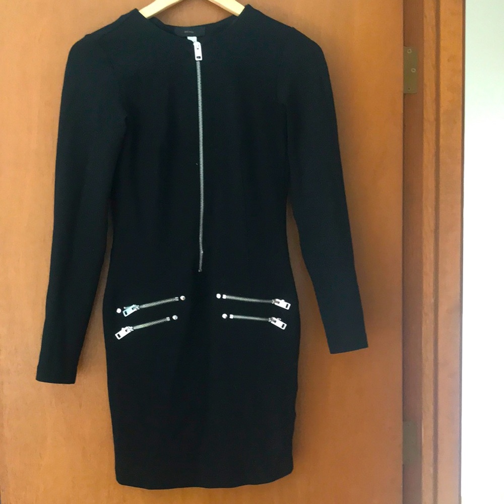 Diesel | black long sleeve dress with zipper accents